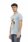 Trussardi Action Hellblaues Polyester-T-Shirt