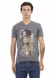 Trussardi Action Graues Baumwoll-T-Shirt für Herren