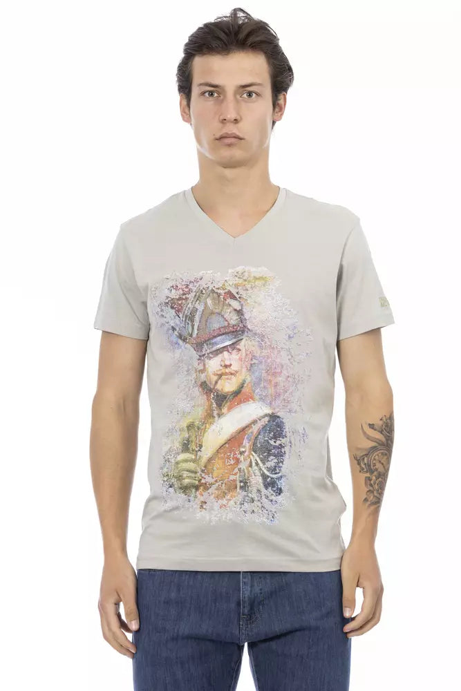 Trussardi Action Graues Baumwoll-T-Shirt für Herren