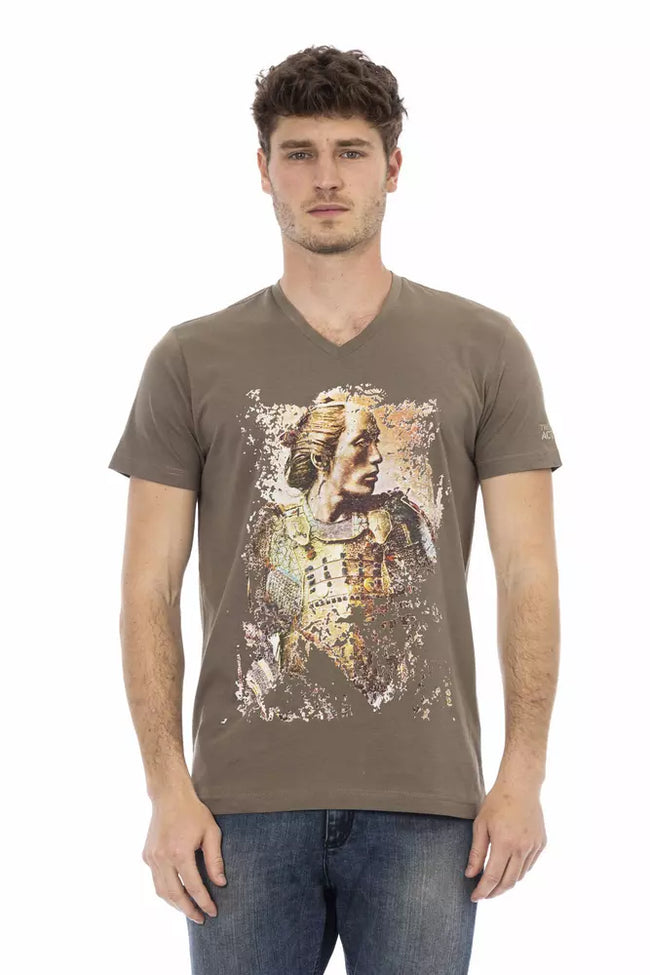 Trussardi Action Braunes Baumwoll-T-Shirt für Herren