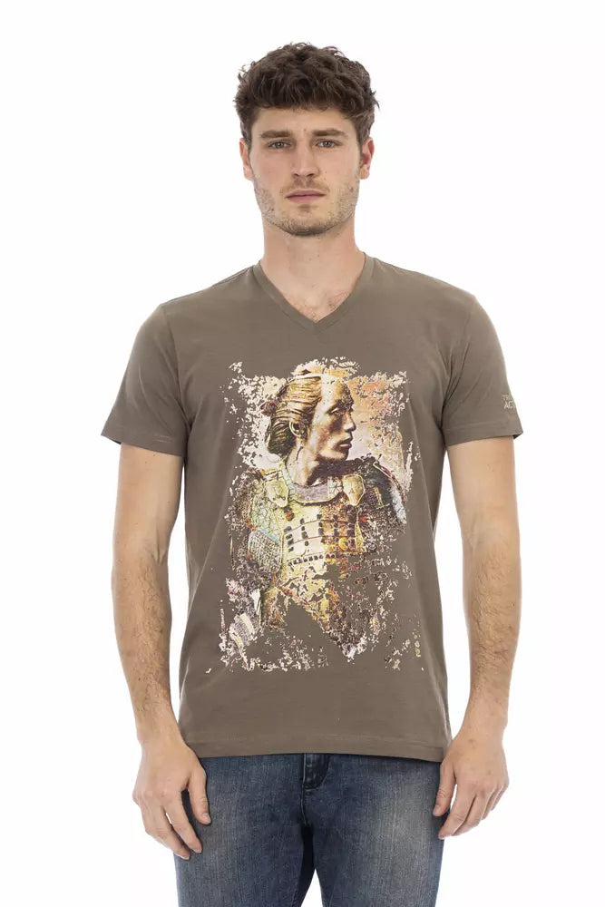 Trussardi Action Braunes Baumwoll-T-Shirt für Herren