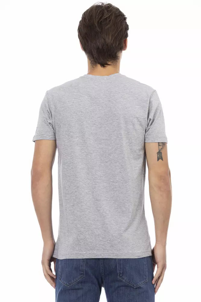 Trussardi Action Graues Baumwoll-T-Shirt für Herren