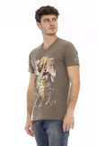 Trussardi Action Braunes Baumwoll-T-Shirt für Herren