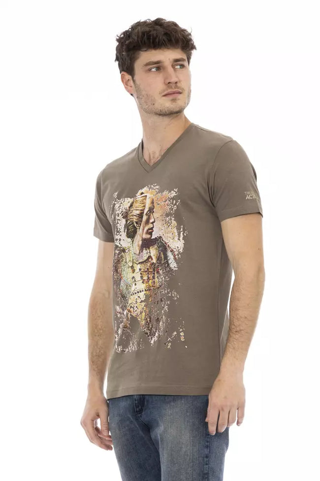 Trussardi Action Braunes Baumwoll-T-Shirt für Herren