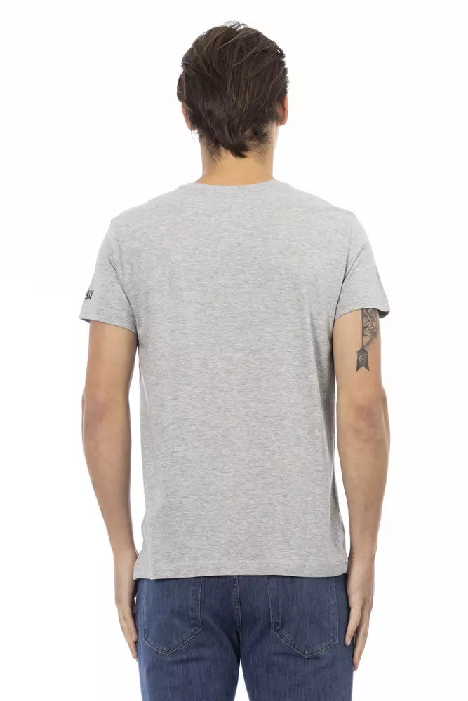 Trussardi Action Graues Baumwoll-T-Shirt für Herren