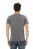 Trussardi Action Graues Baumwoll-T-Shirt für Herren