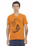 Trussardi Action Orangefarbenes T-Shirt aus Baumwolle