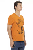 Trussardi Action Orangefarbenes T-Shirt aus Baumwolle