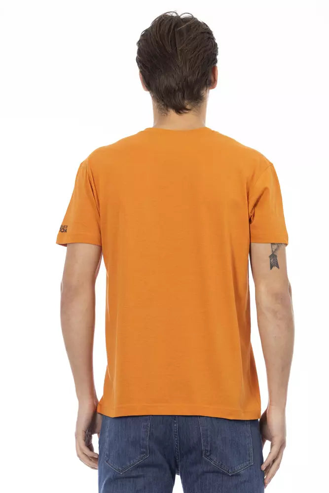 Trussardi Action Orangefarbenes T-Shirt aus Baumwolle