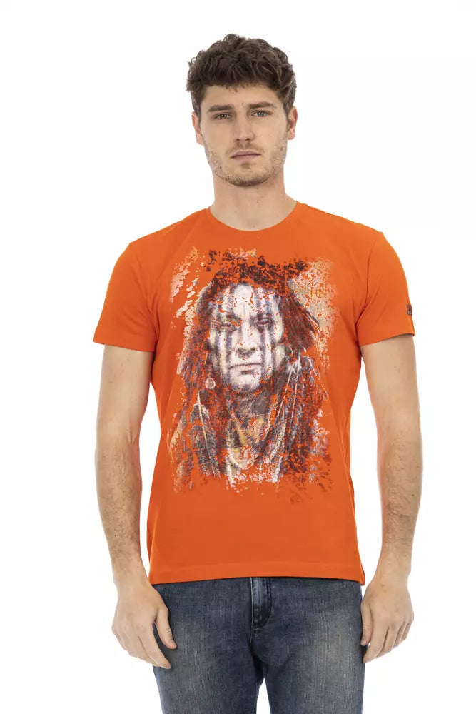 Trussardi Action Orangefarbenes T-Shirt aus Baumwolle
