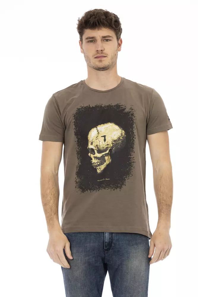 Trussardi Action Braunes Baumwoll-T-Shirt für Herren