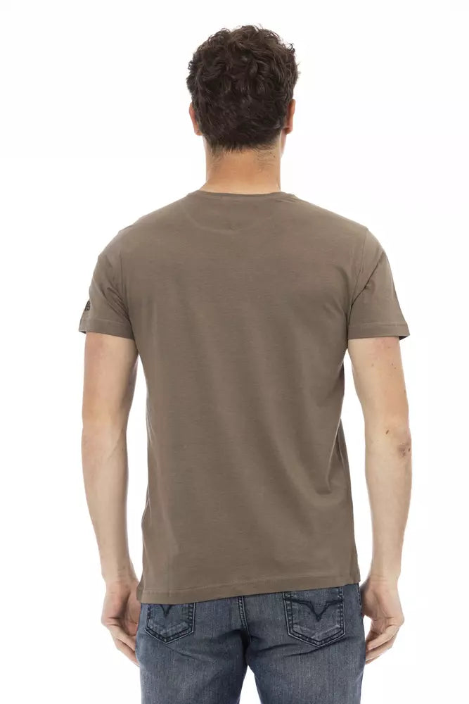 Trussardi Action Braunes Baumwoll-T-Shirt für Herren