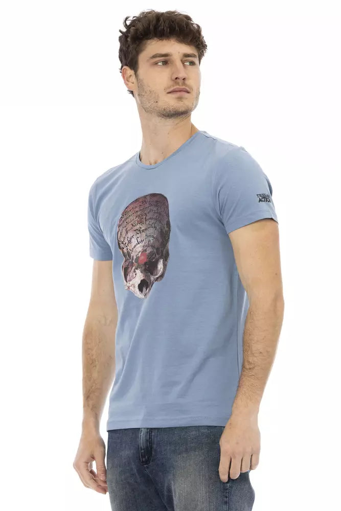 Trussardi Action Hellblaues Polyester-T-Shirt