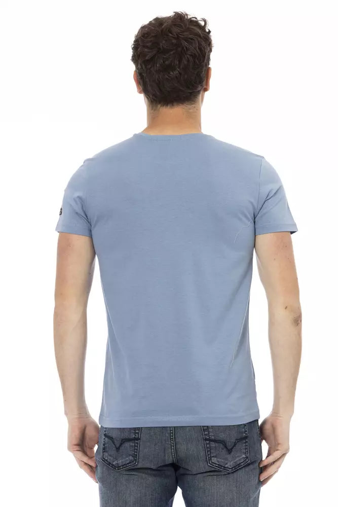 Trussardi Action Hellblaues Polyester-T-Shirt