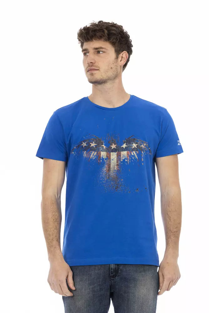Trussardi Action Blaues Baumwoll-T-Shirt für Herren