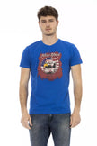 Trussardi Action Blaues Baumwoll-T-Shirt für Herren