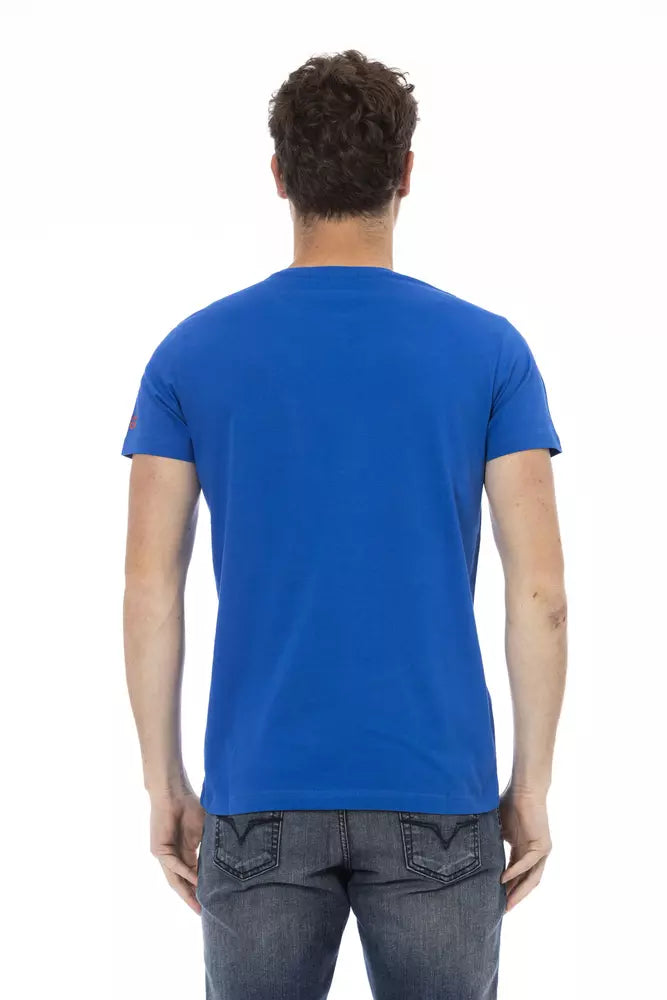 Trussardi Action Blaues Baumwoll-T-Shirt für Herren