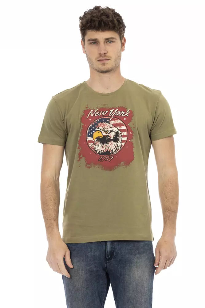 Trussardi Action Grünes Baumwoll-T-Shirt für Herren