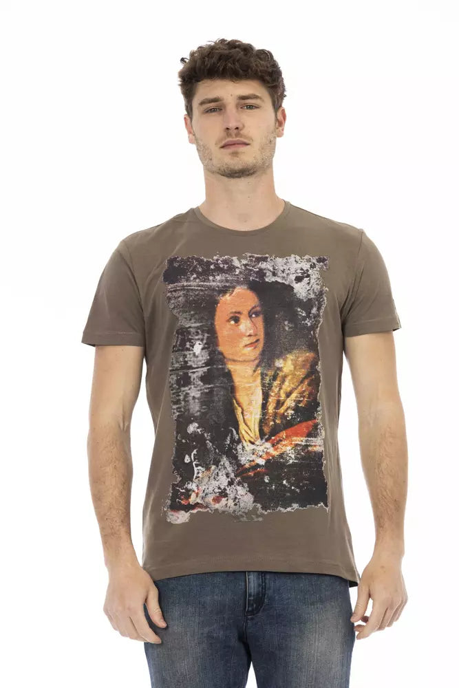 Trussardi Action Braunes Baumwoll-T-Shirt für Herren