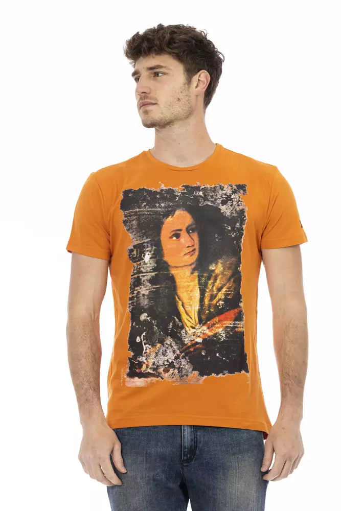Trussardi Action Orangefarbenes T-Shirt aus Baumwolle