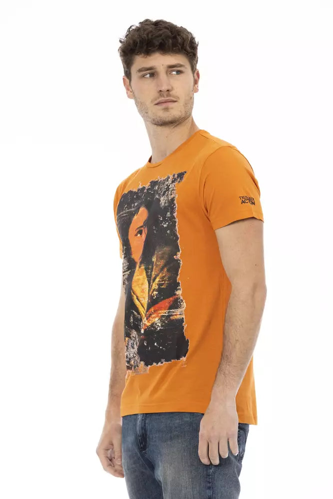 Trussardi Action Orangefarbenes T-Shirt aus Baumwolle