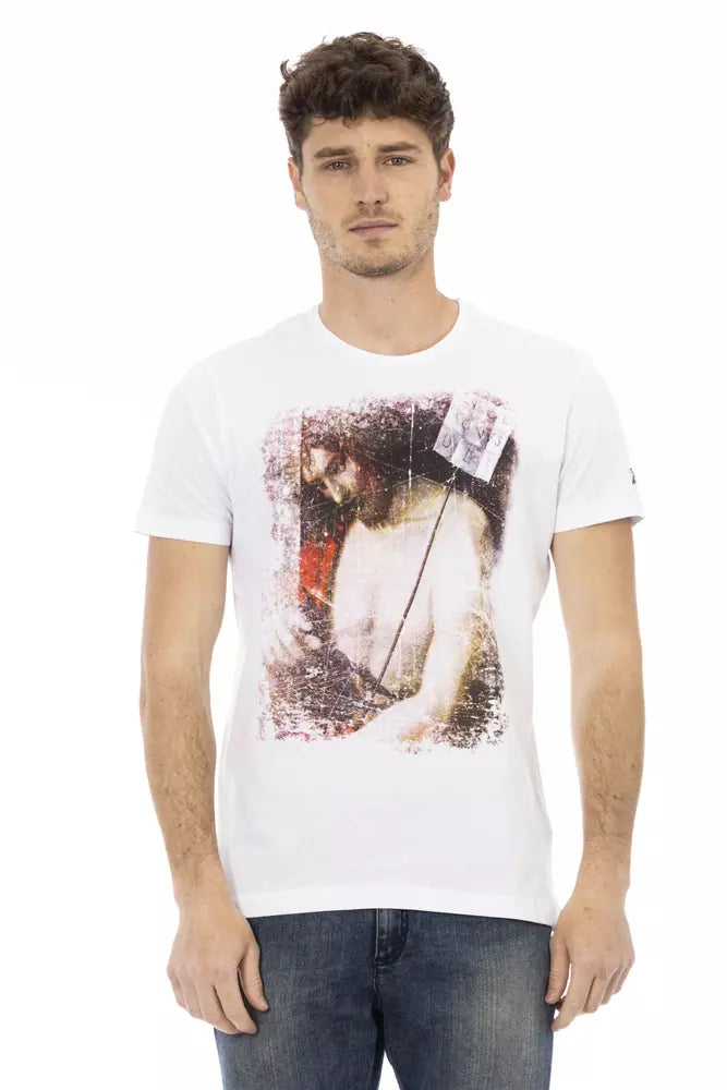 Trussardi Action Weißes Herren-T-Shirt aus Baumwolle