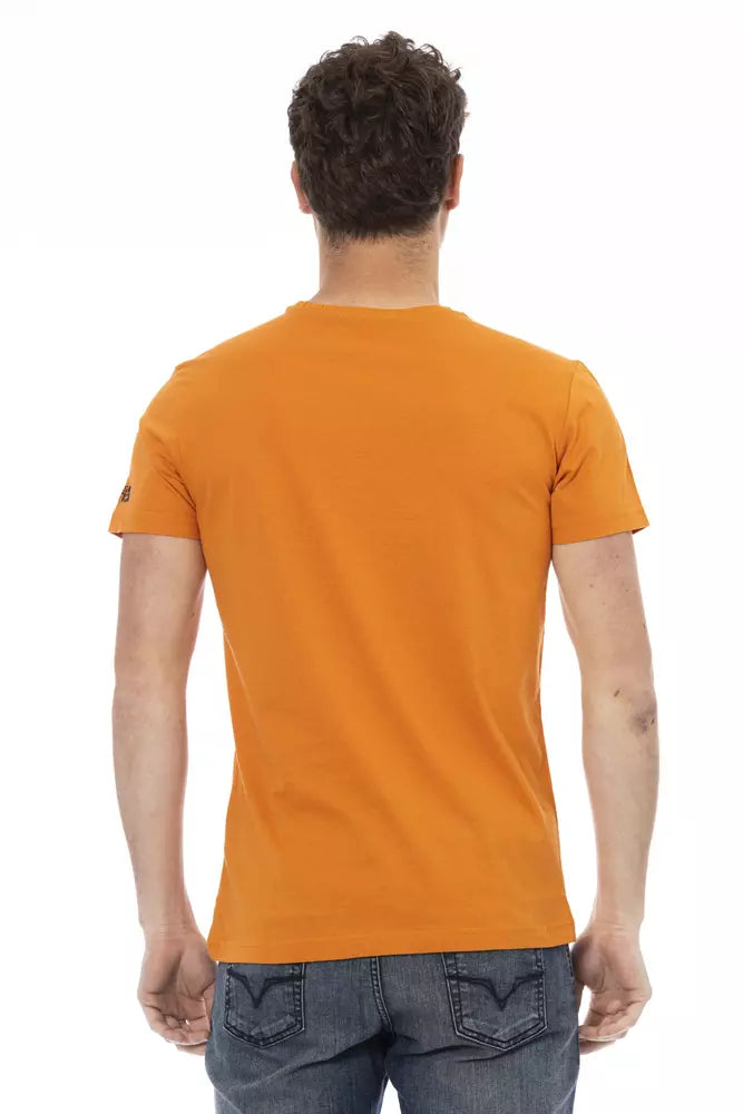 Trussardi Action Orangefarbenes T-Shirt aus Baumwolle