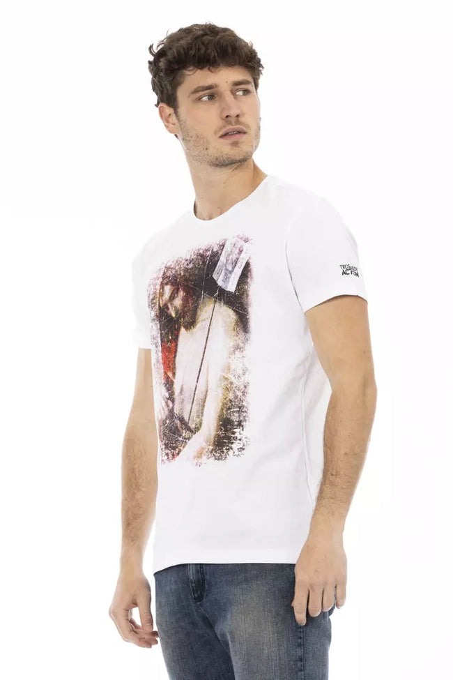 Trussardi Action Weißes Herren-T-Shirt aus Baumwolle