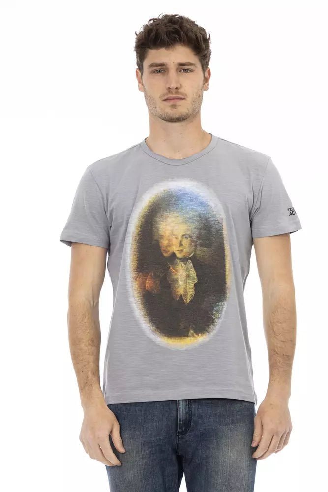 Trussardi Action Graues Baumwoll-T-Shirt für Herren