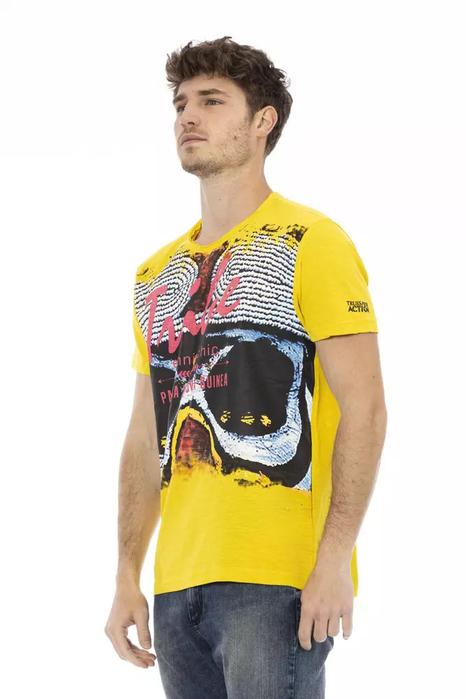 Trussardi Action Herren T-Shirt aus gelber Baumwolle