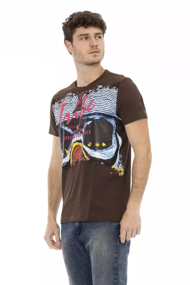 Trussardi Action Braunes Baumwoll-T-Shirt für Herren