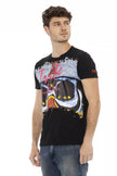 Trussardi Action Schwarzes Baumwoll-T-Shirt für Herren