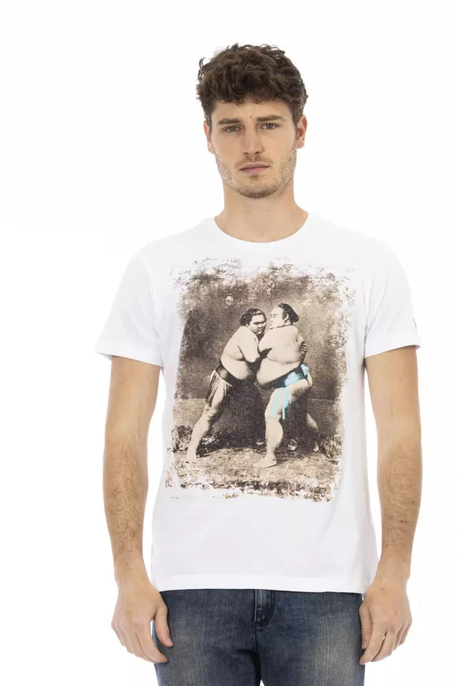Trussardi Action Weißes Herren-T-Shirt aus Baumwolle
