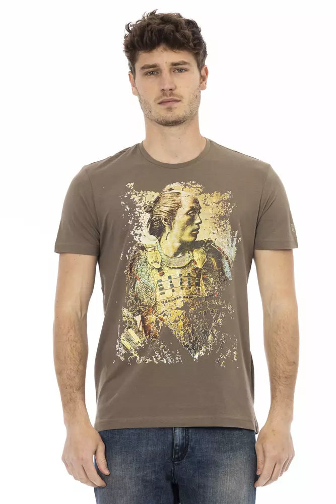 Trussardi Action Braunes Baumwoll-T-Shirt für Herren