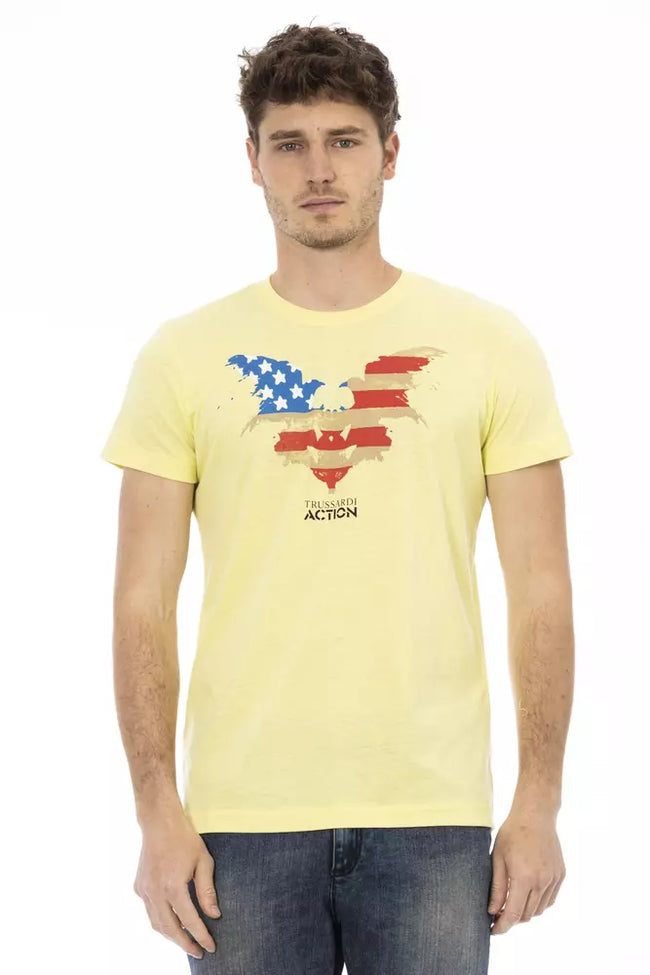 Trussardi Action Herren T-Shirt aus gelber Baumwolle