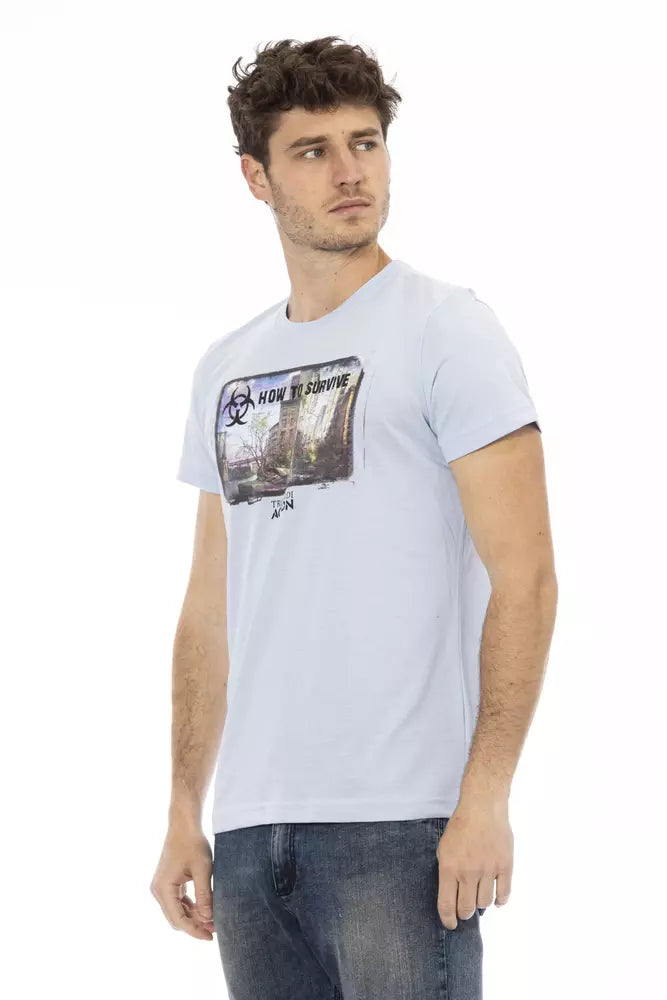 Trussardi Action Hellblaues Polyester-T-Shirt