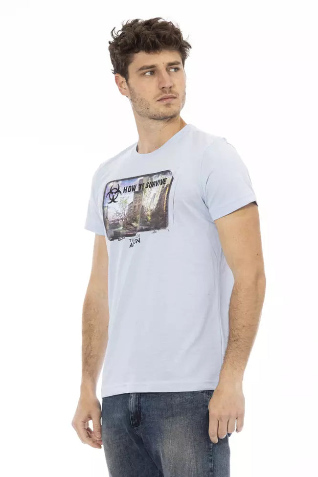 Trussardi Action Hellblaues Polyester-T-Shirt