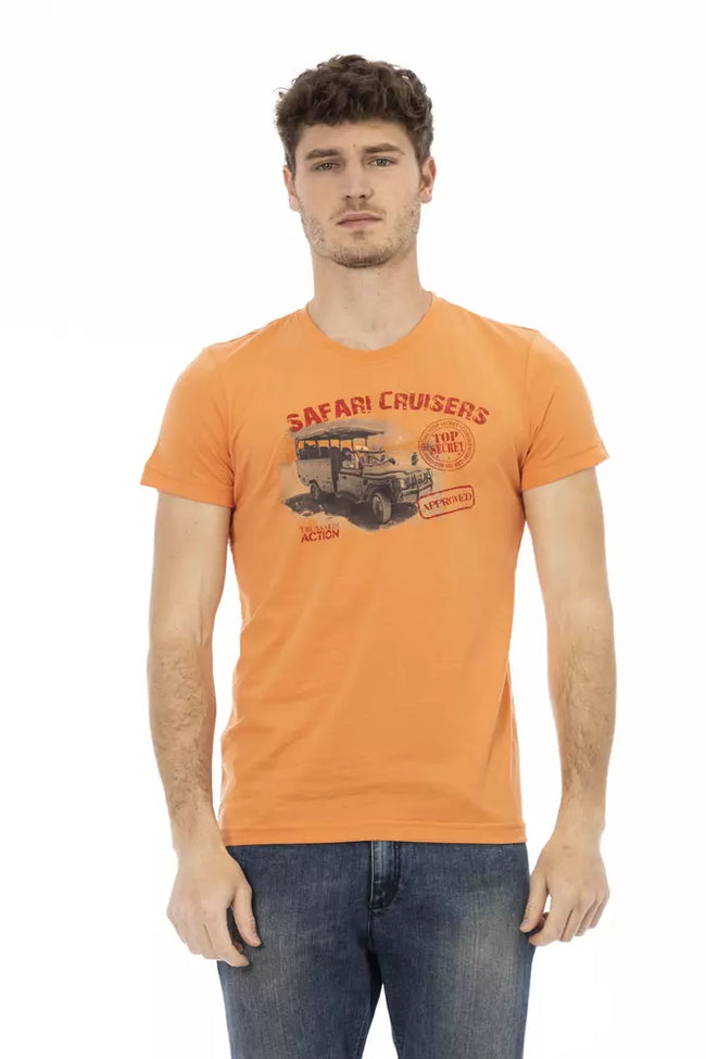 Trussardi Action Orangefarbenes T-Shirt aus Baumwolle