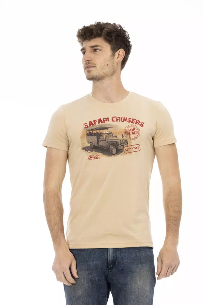 Trussardi Action Beige Baumwoll-T-Shirt für Herren