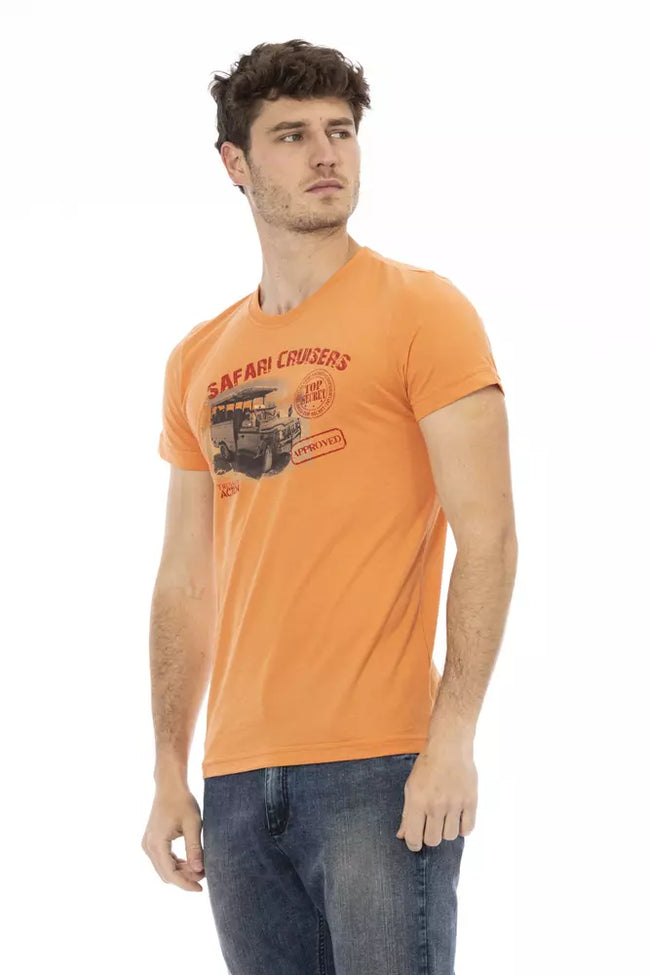 Trussardi Action Orangefarbenes T-Shirt aus Baumwolle