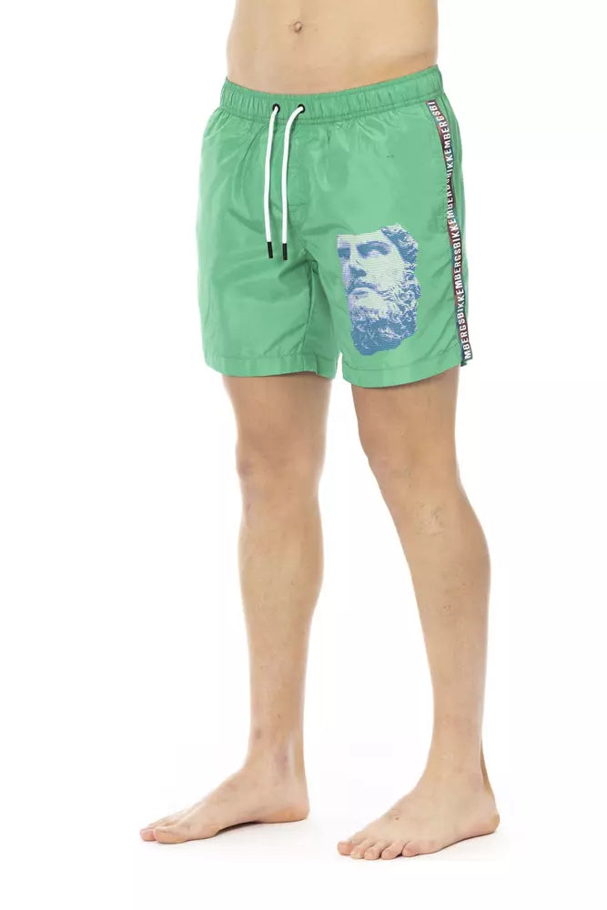 Grüne Bikkembergs Herren-Badehose aus Polyester