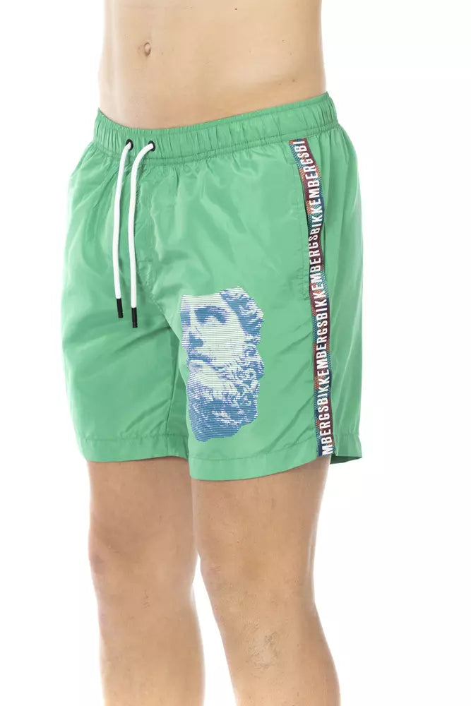 Grüne Bikkembergs Herren-Badehose aus Polyester