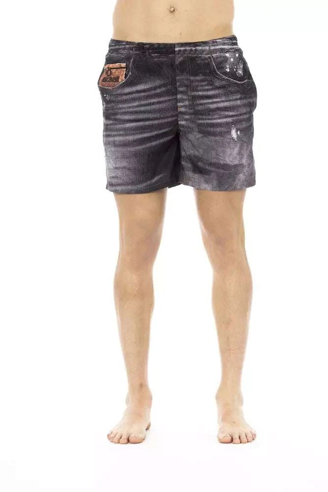 Just Cavalli Badehose aus schwarzem Polyester
