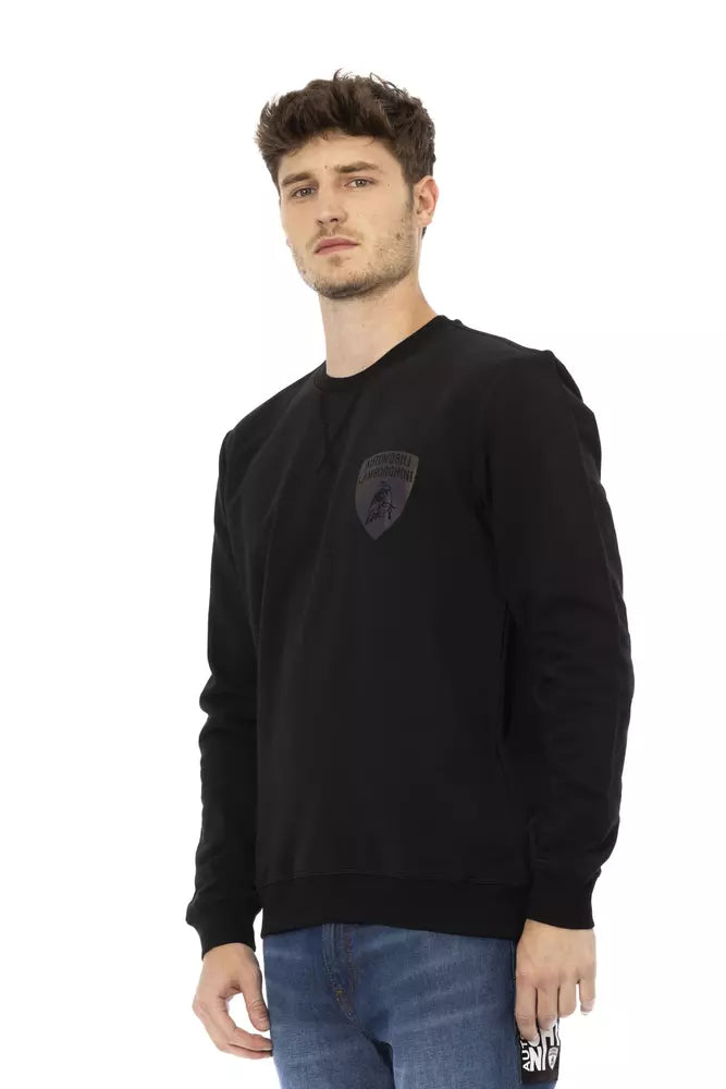 Automobili Lamborghini Schwarzer Herrenpullover aus Baumwolle