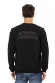 Automobili Lamborghini Schwarzer Herrenpullover aus Baumwolle