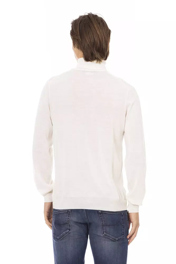 Baldinini Trend Weißer Stoff-Rollkragenpullover für Herren