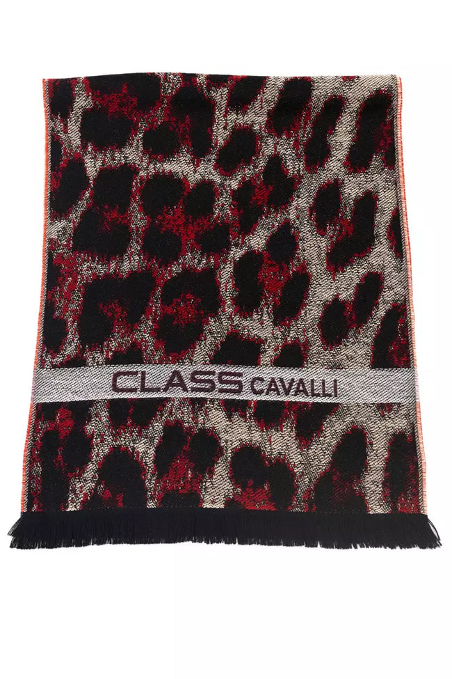 Cavalli Class Herren-Schal aus Wolle in Burgunderrot
