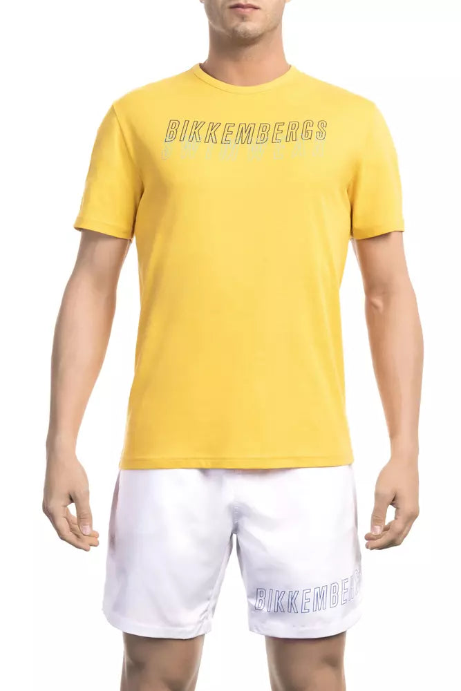 Bikkembergs Herren T-Shirt aus gelber Baumwolle