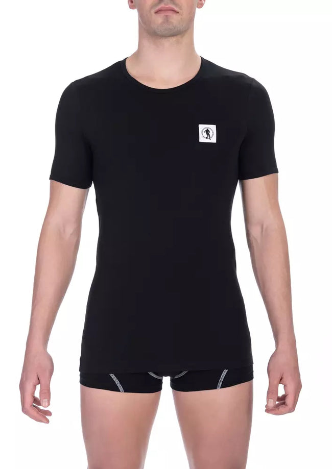 Bikkembergs Schwarzes Baumwoll-T-Shirt im Doppelpack für Herren