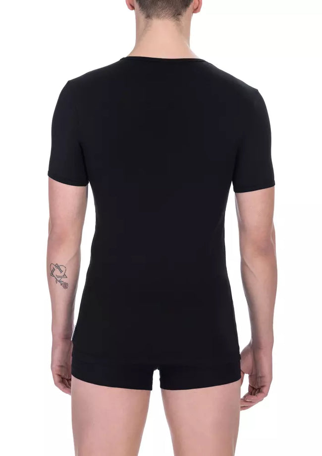 Bikkembergs Schwarzes Baumwoll-T-Shirt im Doppelpack für Herren